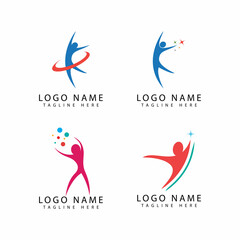 people care success health life logo template icons
