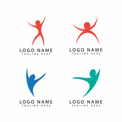 people care success health life logo template icons