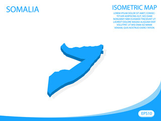 Modern vector isometric of Somalia blue map. elements white background for concept map easy to edit and customize. eps 10