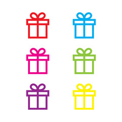 gift box colorful set icon vector