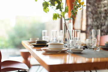 Place settings on dining table