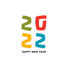 Happy new year 2022. Concept logo design of 2022 Happy New Year Posters