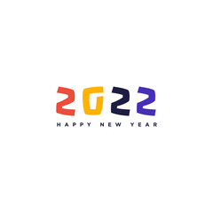 Happy new year 2022. Minimalist 2022 Happy New Year Logo Concept
