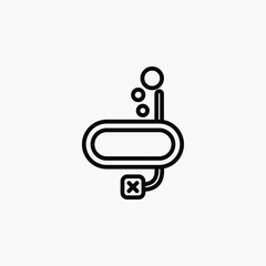 scuba diving, snorkelling, diving mask line icon design concept