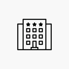 Hotel, apartment, building line icon design concept