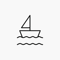 Sea, ocean, ship line icon design concept