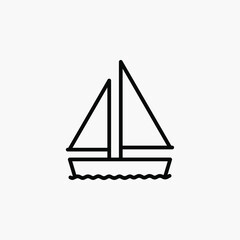 Ship, boat line icon design concept