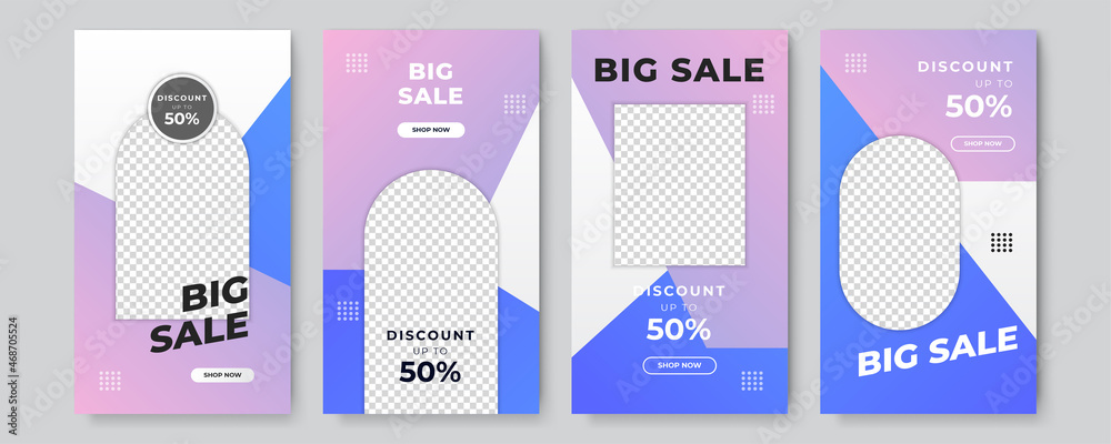 Poster trendy editable template for social networks stories, vector illustration. design backgrounds for so