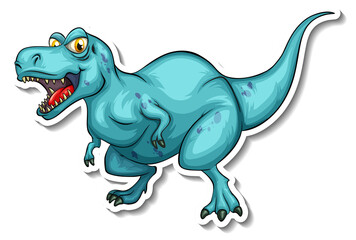 Tyrannosaurus dinosaur cartoon character sticker