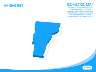 Obraz premium Modern vector isometric of Vermont blue map. elements white background for concept map easy to edit and customize. eps 10