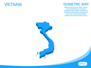 Modern vector isometric of Vietnam blue map. elements white background for concept map easy to edit and customize. eps 10