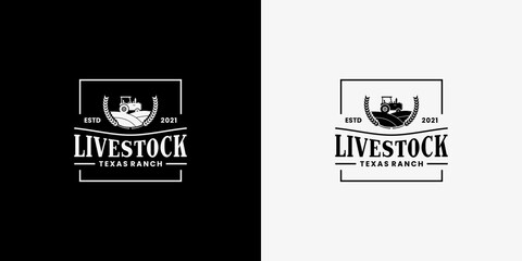 livestock logo design vintage farm and ranch