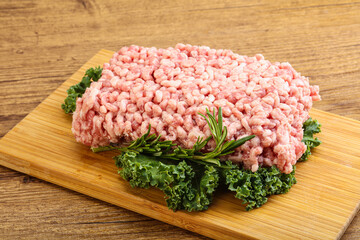 Raw pork minced meat for cooking