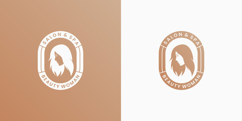 feminine beauty salon and spa logo design vector