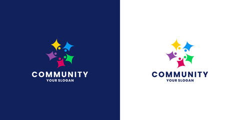 Obraz na płótnie Canvas human community group logo design team worker