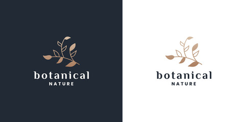 luxury botanical, plant logo design for nature brand