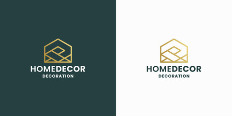 abstract decoration house logo design