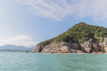 Fototapeta na wymiar Shore and Rocks in Sharp Island, outer island in Sai Kung, Hong Kong