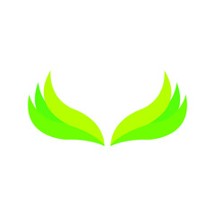 Fresh wings and leaves illustration logo