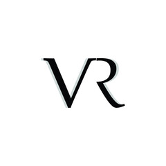 AR VR Letter Logo Design with Creative Modern Trendy Typography and Black Color