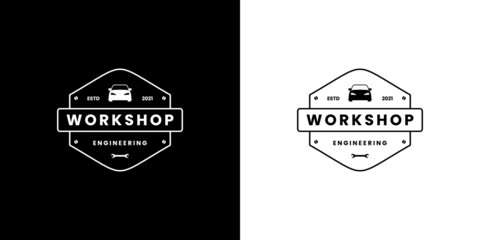 vintage workshop logo design. auto repair logo templates