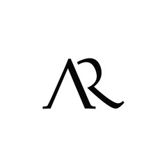 AR VR Letter Logo Design with Creative Modern Trendy Typography and Black Color