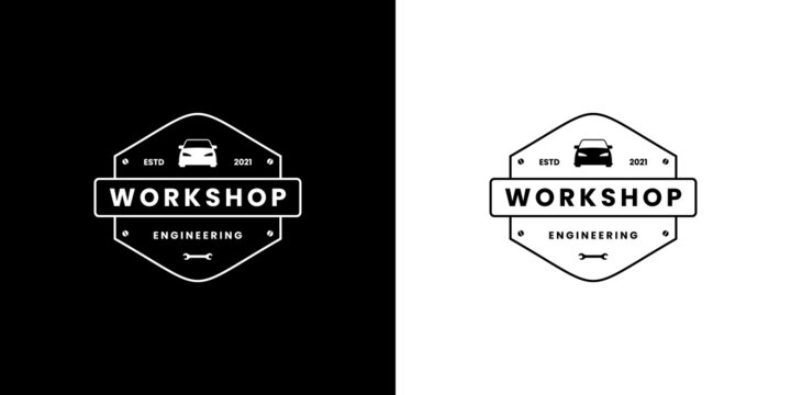 vintage workshop logo design. auto repair logo templates