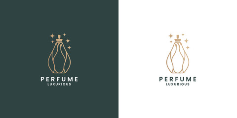 luxury fragrance logo design. natural perfume logo