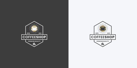 retro coffee shop logo design. coffee cafe logo template