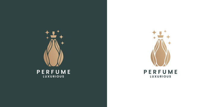 Golden Perfume Logo Design Vector