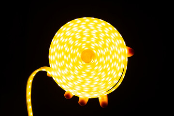 LED lightening, shining roll of diode tape..