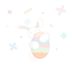 Cute rabbit seamless pattern.Vector illustration