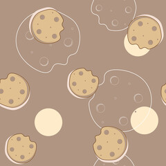 Cookie seamless pattern .Food background.Voctor illustration
