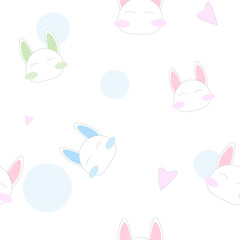 Fototapeta na wymiar Cute rabbit seamless pattern.Vector illustration