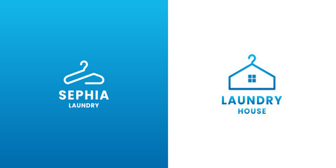 laundry logo. laundry house logo design with gradient color