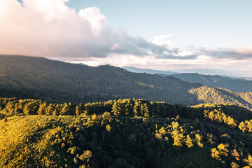 Obraz premium Scenic View Of Mountains Against Sky During Sunset