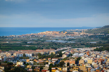 Paysage et ville de Malgrat De Mar en Espagne