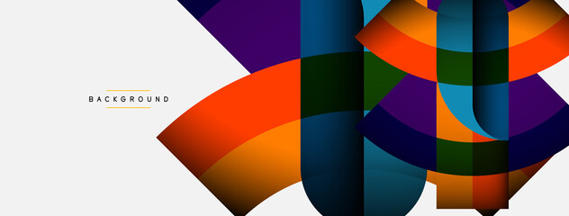 Trendy shapes, color minimal design composition, lines and shadows for wallpaper banner background or landing page