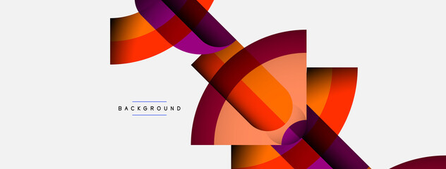 Geometric abstract background. Round shapes, circles, lines composition for wallpaper banner background or landing page