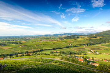 Village d'Odenas et paysage du Beaujolais, France