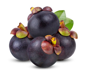 Mangosteen isolated on the white
