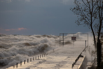 sunset over the river