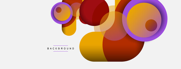 Vector round shapes circles minimal geometric background. Vector illustration for wallpaper banner background or landing page