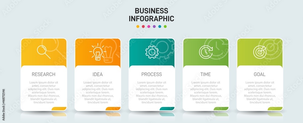 Wall mural infographic design with icons and 5 options or steps. thin line vector. infographics business concep