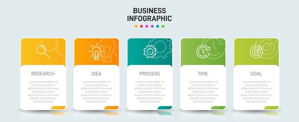 Infographic design with icons and 5 options or steps. Thin line vector. Infographics business concept. Can be used for info graphics, flow charts, presentations, web sites, banners, printed materials.