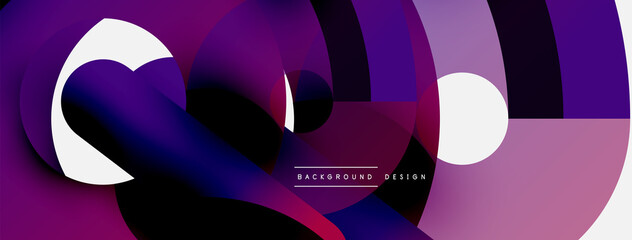 Round shapes circles and other geometric forms. Vector illustration for wallpaper banner background card or landing page