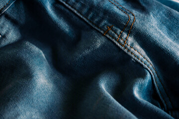 Denim or jeans texture. Selective focus.