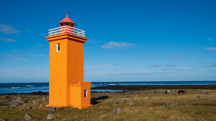Stafnesviti Lighthouse on Reykjanes Peninsula, Iceland