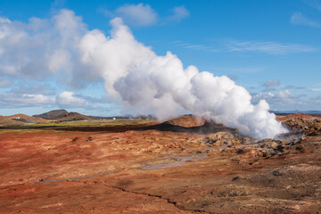 Gunnuhver Steam Vent at Gunnuhver Geothermal Area in Iceland