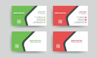Naklejka na ściany i meble Double-sided Two colour modern business card design template.